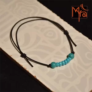 Turquoise Beaded String Anklet