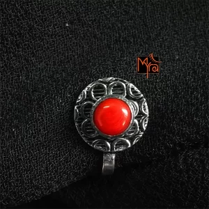 Round Red Stone Clip on Nosepin