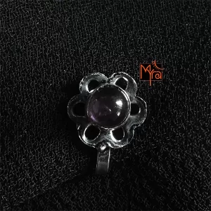 Purple Stone Clip on Nosepin