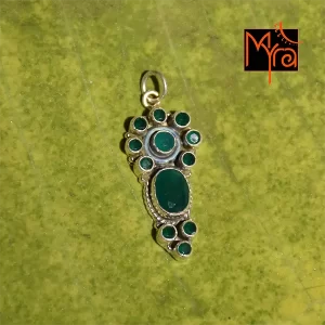 Green Onyx Stone studded Pendant