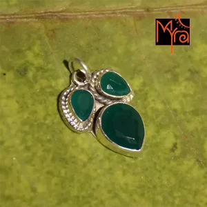 Three Leaf Green Onyx Pendant