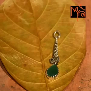 Marcasite & Green Onyx stone Pendant