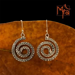 Beaten Design Spiral Earrings
