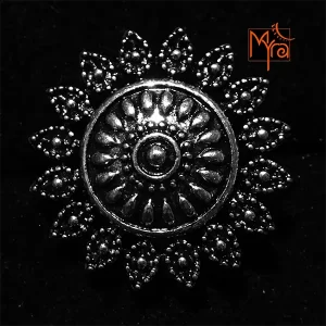 Sun Pattern Oxidised Cocktail Ring