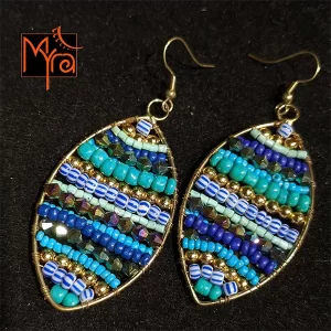 Shades of Blue Beaded Earrings