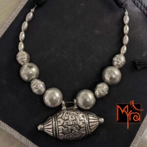 Drum Shaped Pendant with Lightweight Beads
