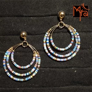Triple Hoops with Multicolor Beads