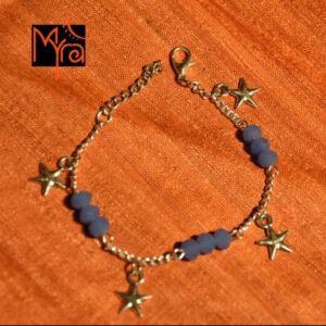 Light Blue Crystal Bracelet with Star Charms