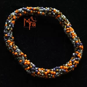 Purple Orange Beaded Bracelet