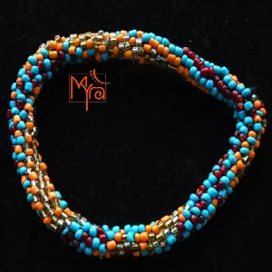 Blue Orange Beaded Bracelet