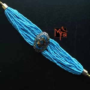 Tibetan Stonework Beaded Bracelet : Sky Blue