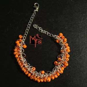 Orange Beaded Bunch Bracelet