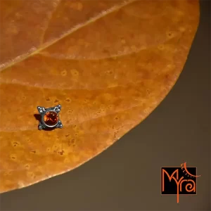 Orange Dyed Zircon Four Cornered Nosepin