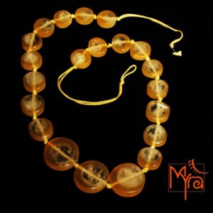 Amber Fibre Beaded Necklace