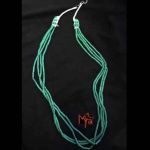 Layered Pipe Beaded Necklace : Light Green