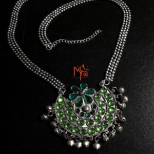 Green Stone Afghan Pendant Necklace
