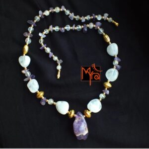 Amethyst Stone (copy) Golden Metal Necklace