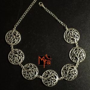 Tree Pattern Metal Choker : Silver
