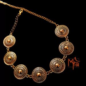 Abstract Sun Pattern Metal Choker : Golden