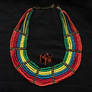 Ten Layer Multicolor Beaded Necklace