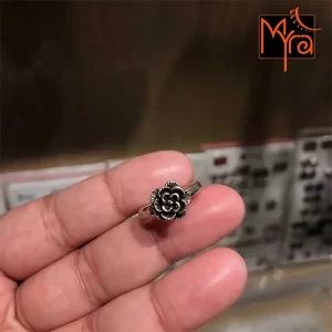 Oxidised Flower Ring