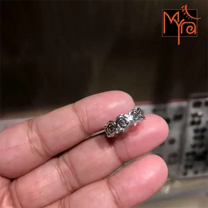 Oxidised Rose Pattern Toe Ring