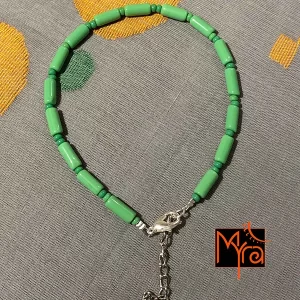Pipe & Bead Anklet : Green