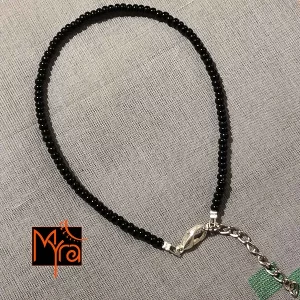 Plain Beaded Anklet : Black