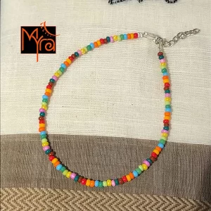 Plain Multicolor Beaded Anklet