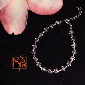 Rose Charm Metal Bracelet