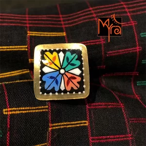 Black Handpainted Rangoli Ring