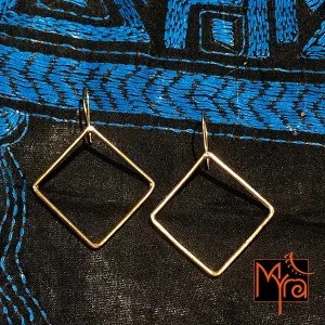 Rectangle Brass Wire Earrings