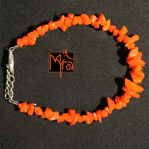 Bright Orange Uncut Stone Bracelet
