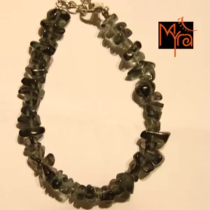 Translucent Black Uncut Stone Bracelet