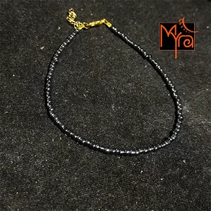 Plain Beaded Anklet : Steel Grey
