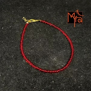 Plain Beaded Anklet : Maroon