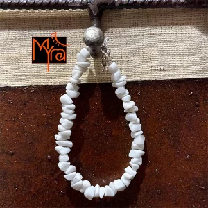 Uncut Stone Bracelet : Milky White