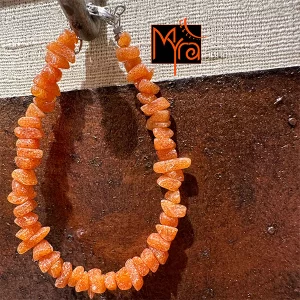 Uncut Stone Bracelet : Apricot Orange