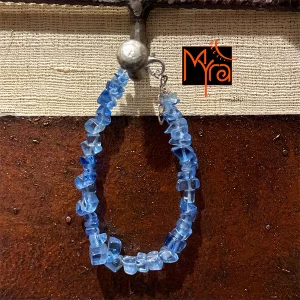 Uncut Stone Bracelet : Glass Blue