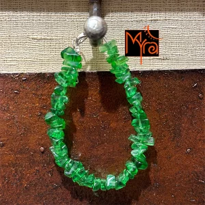 Uncut Stone Bracelet : Lime Green